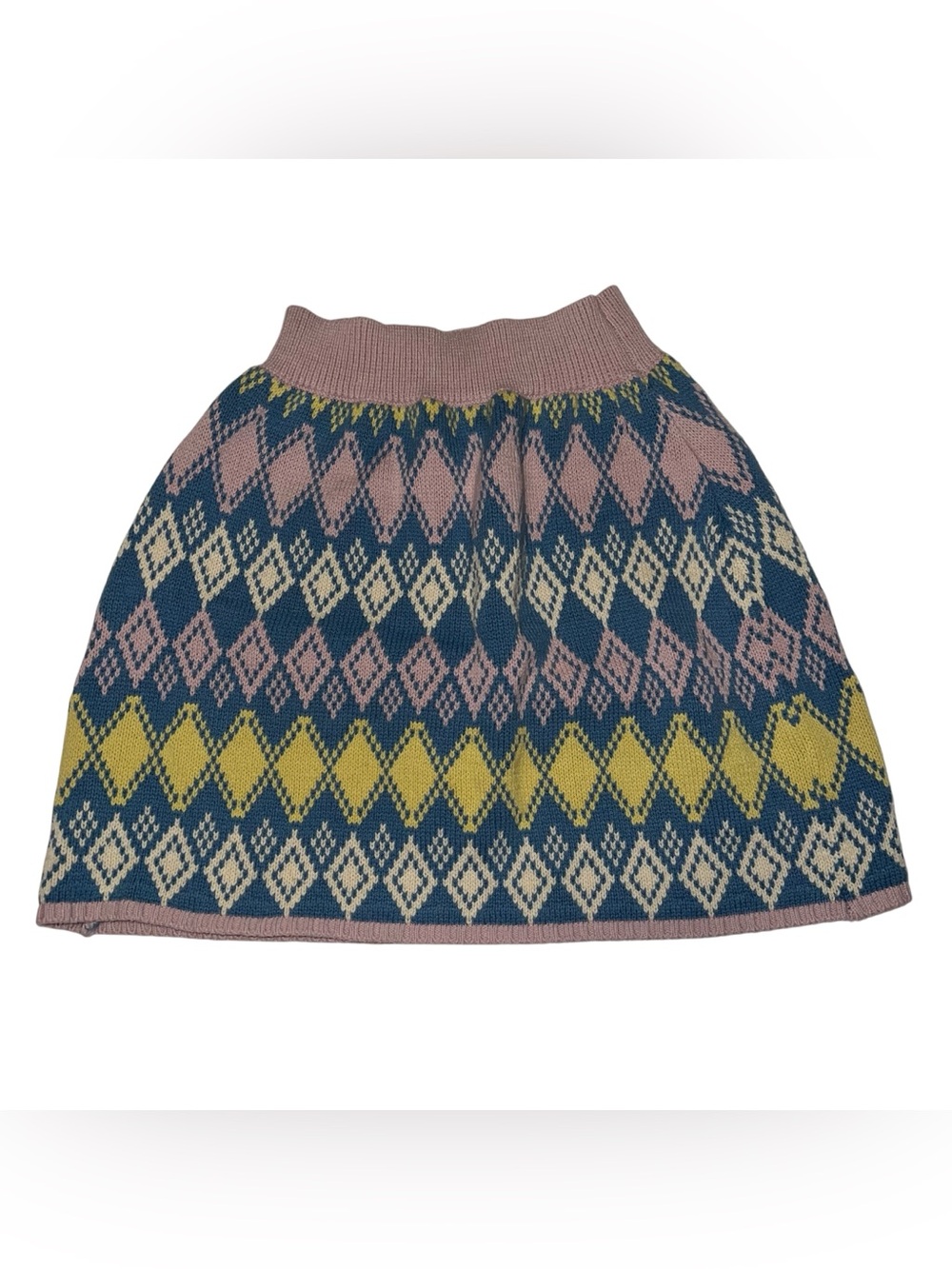 Free People Multicolor Viola Argyle Sweater Mini Skirt Sz S